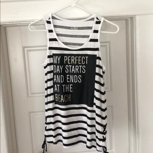Justice | Black and white tank top